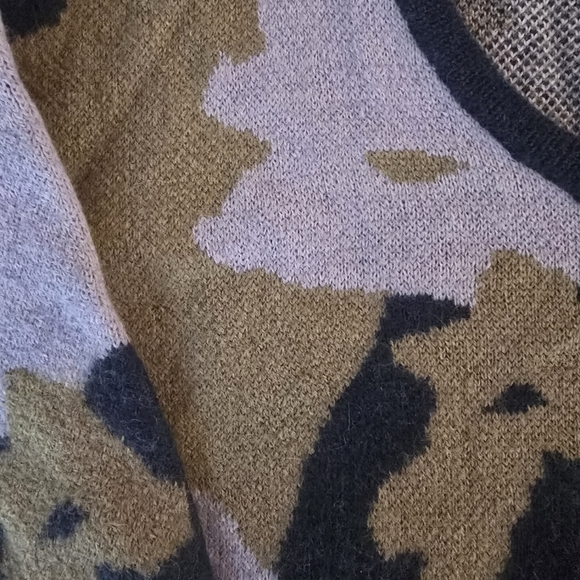 Nation LTD Navy, Tan, and Purple Patterned Wool Sweater - Picture 3 of 4